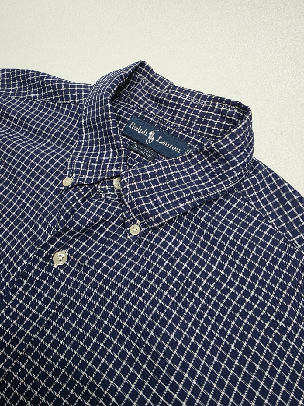 Ralph Lauren Men’s Navy Check Button-Down Shirt 17 1/2 34‐35